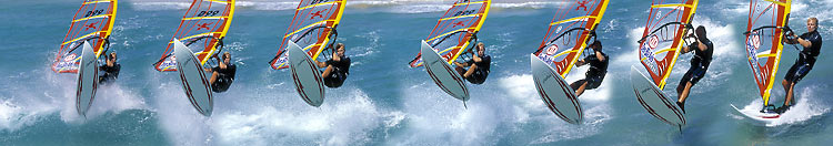 Sprung - Sequenz von links nach rechts - Windsurfen